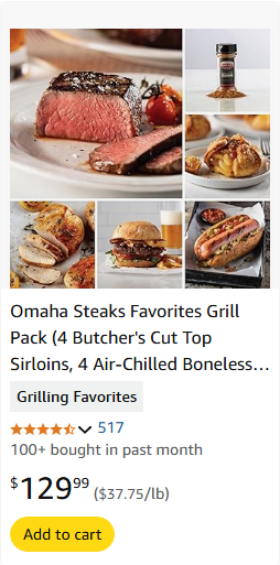Omaha Steaks International campaigns first seen Sep 2025.