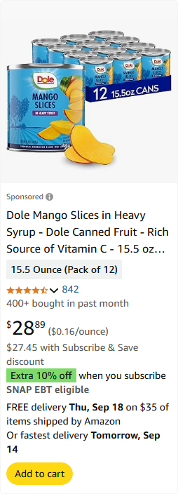 Dole campaigns first seen Sep 2025.