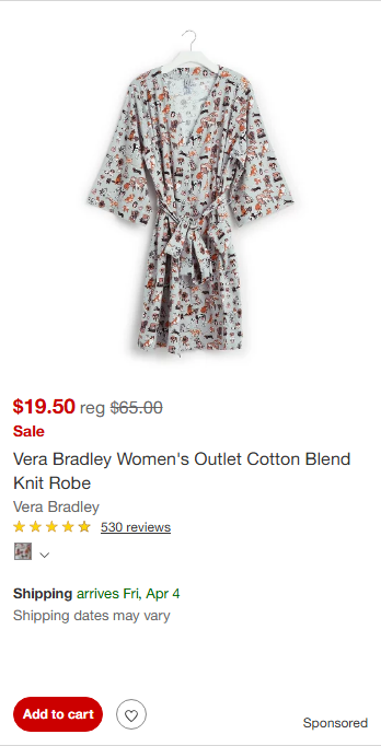 Vera Bradley Sales campaigns first seen Mar 2025.