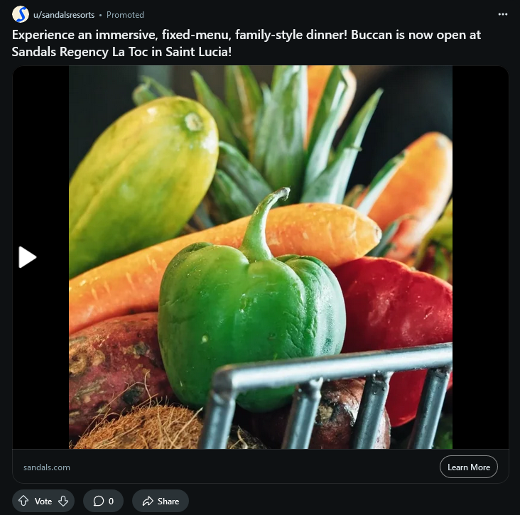 Sandals Resorts International campaigns first seen Sep 2025.