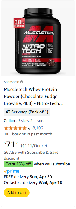 Iovate Health Sciences International campaigns first seen Apr 2025.