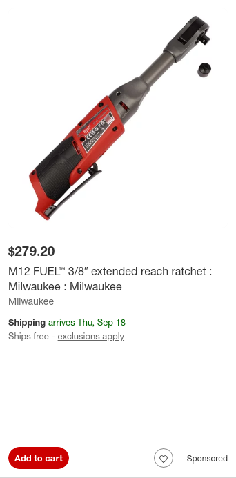 Milwaukee Electric Tool campaigns first seen Sep 2025.