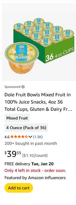 Dole Food campaigns first seen Jan 2026.