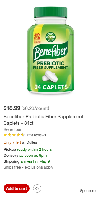 Benefiber campaigns first seen May 2025.