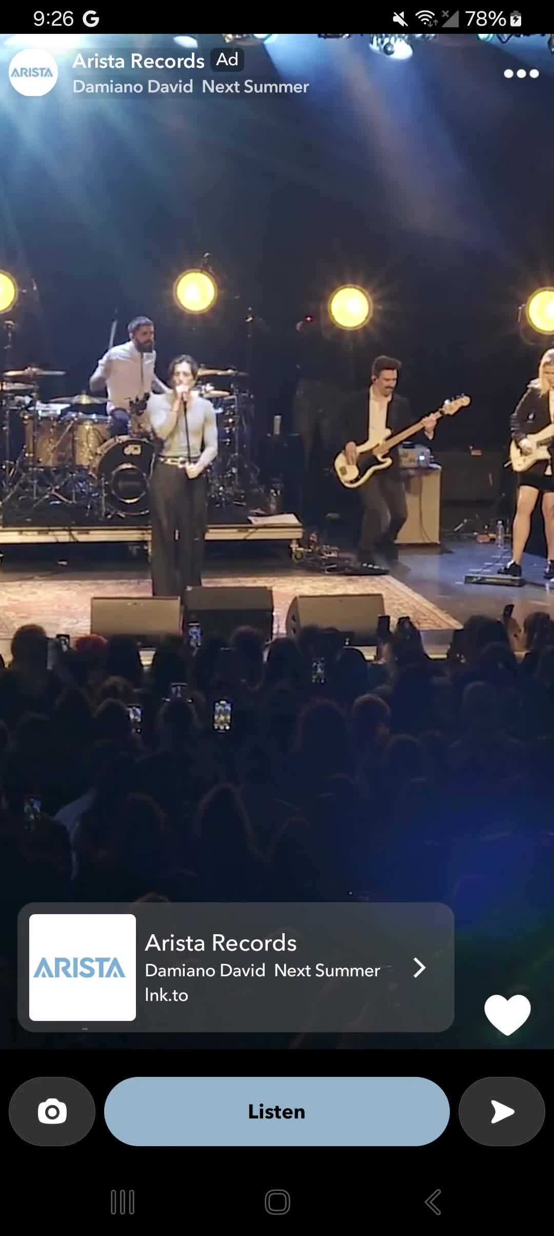 Sony Music Entertainment campaigns first seen Apr 2025.