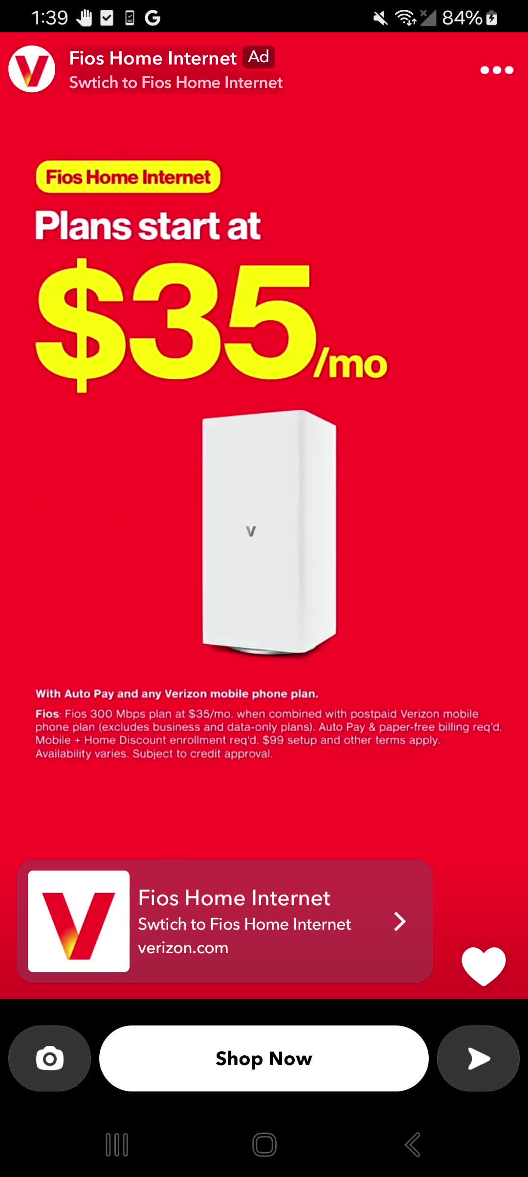 Verizon Communications campaigns first seen Jan 2026.